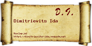 Dimitrievits Ida névjegykártya